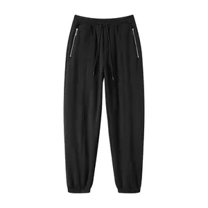 Gris Foncé de haute qualité gym blanc pantalon de survêtement personnalisé épais 100 coton hommes pantalons de jogger