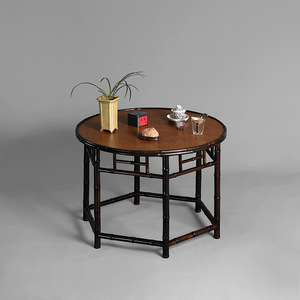 Mantel Redondo de Bambú Morado para Mesa de Té al Aire Libre, Resistente a la Intemperie, Clásico y Elegante - Product Image 1