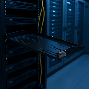 Estante de servidor Vevor 1U de 19 pulgadas, de acero ventilado, tipo cantilever, para montaje en pared, con 10 pulgadas de profundidad, para gabinete de red. - Product Image 2