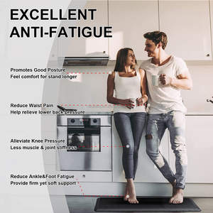 Tapis de Cuisine Anti-Fatigue Moderne Confortable Antidérapant Épais Rembourré Imperméable en PU Lavable en Machine en Mousse - Product Image 4