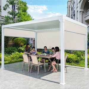 Pergola motorisée DIY avec lames orientables électriques intelligentes, abri de jardin extérieur, toit en aluminium imperméable avec kit de télécommande - Product Image 3