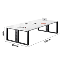 Table de conférence longue en bambou avec boîte de gestion des câbles réglable en hauteur, conception mobile, 10 places, vente en gros directe usine