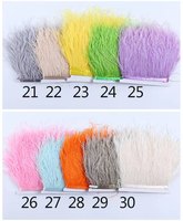 Vente directe usine : Franges en plumes d'autruche triple couche de 8-10 cm, accessoires de dentelle pour vêtements et décorations à pompons en plumes