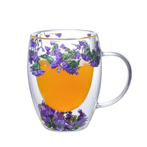 Cuatro flores de Tigre, vidrio resistente al calor, vidrio de doble pared, tazas de café de 10oz con asa, tazas de té, vasos para bebidas, <span class=keywords><strong>taza</strong></span> de té y leche - Product Image 2