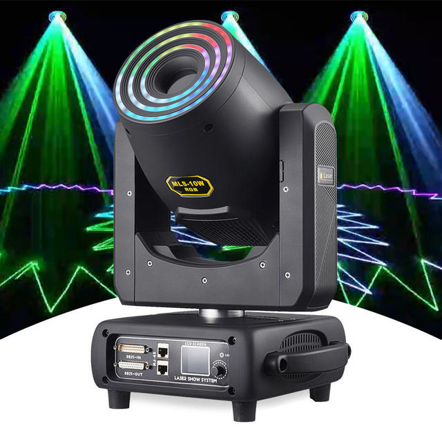 Yinuo High Quality Full-Color 10W RGBW Moving Head Laser Light Show Projector DMX512 for Stage Party DJ Disco Bar KTV Events
