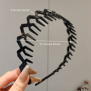 Serre-tête zigzag pour femmes et hommes, accessoires de coiffure, sport, maquillage, lavage du visage, simple, en plastique, antidérapant, avec dents ondulées - Product Image 3