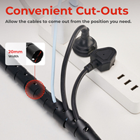Organizador de Cables en Espiral Flexible de 1000x20mm, Protector de Cables de Plástico para Escritorio, Ocultador de Cables, Pasa Cabos para Mesa de Trabajo de Altura Ajustable