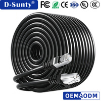Câble LAN SFTP CAT6 OEM d'usine 10M-30M, cordon de brassage RJ45 blindé, certifié CE RoHS, pour réseau Gigabit de centre de données