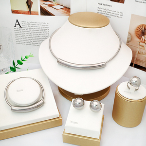 Thời trang thép không gỉ xỉn miễn phí đồ trang sức 18K vàng mạ Ngọc Trai Hạt Vòng Cổ 4PCS Bộ joyas de acero inoxidable Para mujer - Product Image 4