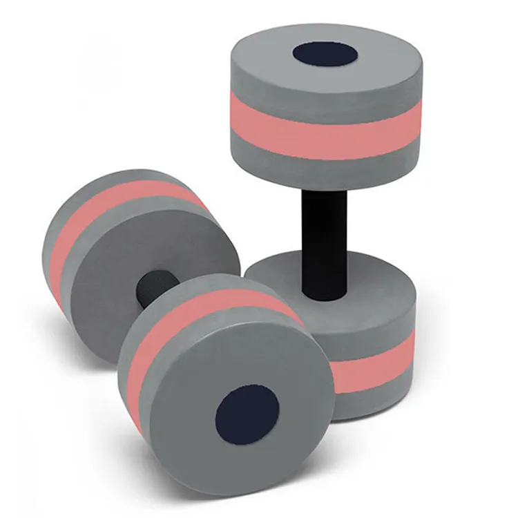 2024 High strength Easy to clean safe Australia elasticity Colorful Lightweight pink EVA foam Water Dumbbell for ladies