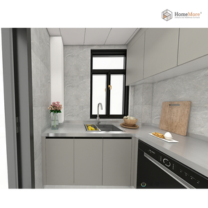 Meuble de <span class=keywords><strong>cuisine</strong></span> de luxe HomeMore au design gratuit, écologique, ignifuge, moderne, couleur naturelle, en acier inoxydable - Product Image 2