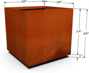 Grand pot de fleurs sphérique moderne en acier Corten, écologique, pour la maison et le jardin, à suspendre ou à poser au mur, finition rouille, sur mesure - Product Image 1
