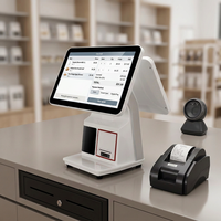 Système de point de vente tout-en-un Windows 10/11, écran tactile capacitif 15,6 pouces, caisse enregistreuse avec imprimante intégrée 58 mm pour restaurant