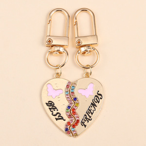 Portachiavi in lega a forma di cuore con strass di diamante alla moda piccolo regalo per buoni <span class=keywords><strong>amici</strong></span> migliori <span class=keywords><strong>amici</strong></span> coppie portachiavi - Product Image 3