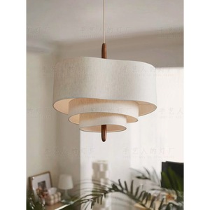 Lustre en tissu de style japonais, design rond, E27, lampe suspendue LED pour salon, chambre à coucher, 40, 50, 60, 80 cm - Product Image 2