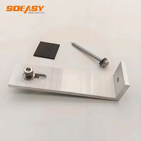 Supports de toit en aluminium anodisé pour panneaux solaires, structure en L avec installation rapide pour système de montage sur toit en tôle.