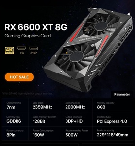 Nouveau PC de bureau gaming en gros, prix usine, 8 Go GDDR6 128 bits, double ventilateur pour GPU AMD Radeon 6600 PCI 4.0 16X haute performance - Product Image 2