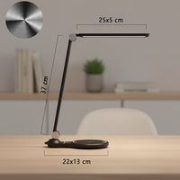 Lampe de bureau LED moderne et simple, avec protection oculaire, charge sans fil, réglage électrique, commande tactile, gradation à 5 vitesses, pour salle de lecture