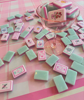 Set Permainan Mahjong Akrilik Vintage Bermotif Botani 160 Ubin untuk Pesta Teh Anak Perempuan, Tersedia