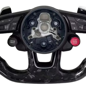 Volant en fibre de carbone haut de gamme avec LED et 2 boutons de sélection de mode de conduite pour <span class=keywords><strong>Audi</strong></span> A4 A5 A6 A7 A8 S8 Q5 Q7 S4 S5 S6 S7 <span class=keywords><strong>TT</strong></span> R8 RS3 RS4 - Product Image 3