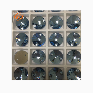 En gros, Pierres à coudre en verre Topaz Gold, <span class=keywords><strong>Strass</strong></span> fantaisie Rivilo ovales, triangulaires, ovales à dos plat, Perles de cristal à coudre pour vêtements et chaussures - Product Image 5