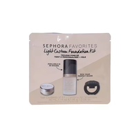 Sac d'emballage en plastique de qualité supérieure, refermable, imprimé sur mesure, plat, de qualité cosmétique, pour kit de fond de teint, échantillon de maquillage, stockage