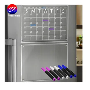 Acrylic Wall Calendar Fridge Acrylic Note Board Dry Erase Board Magnetic Clear Includes Four Markers Pen Holder Planner Board