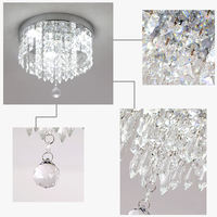 Plafonnier LED rond intelligent en cristal moderne, personnalisé pour couloir, salon, appartement, bureau à domicile, chambre à coucher, lumière décorative