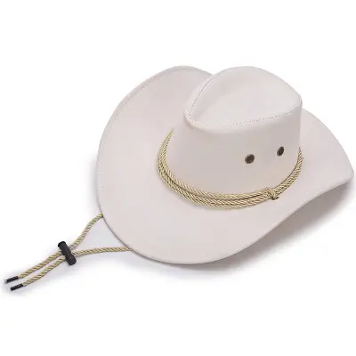 HT-0314 высокого качества с широкими полями элегантные ковбойская шляпа в западном стиле веревка унисекс черные плотная ковбойская шляпа