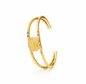 DIVYORO Designer Heritage Motif Gold Kada Bracelet for <b>Men</b> Premium Gold Finish Traditional Fashion Jewelry Statement <b>Bangle</b> - Product Image 4