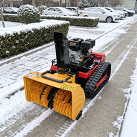 Matériel de construction le plus vendu avec balayeuse à neige, tondeuse hydraulique agricole 360 ° Tondeuses robotisées à chenilles en caoutchouc rotatives