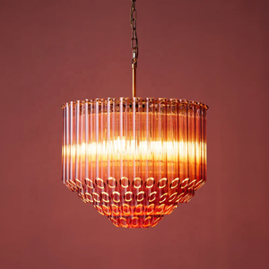 Lámpara Colgante Moderna de Tubos de Vidrio Color Rosa, para Decoración de Interiores de Villas, Restaurantes, Estilo <span class=keywords><strong>Oldfield</strong></span> Redondo - Product Image 2