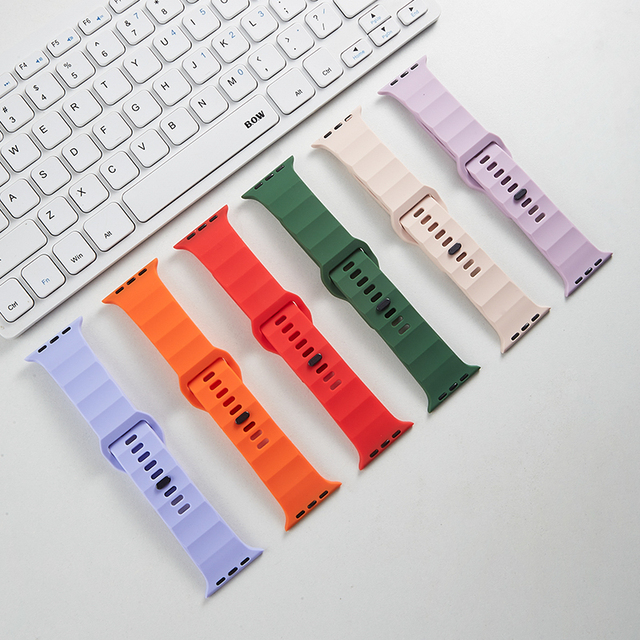2023 Fashion Silicone Waterproof Durable Watch Band for Watch Series 3-8 SE 38-49mm Sizes