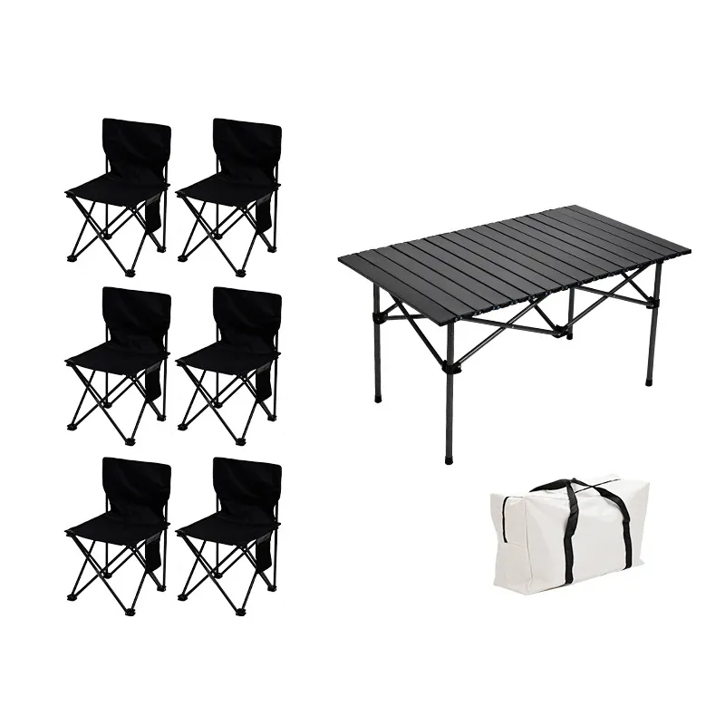 Jetshark multifonctionnel 7 pièces voyage extérieur pliant léger Portable métal pique-nique Camp Table et chaise ensembles pour voyage