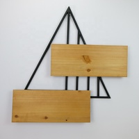 Supports muraux en bois, pour cadre en fer créatif, de Style campagnard américain, pour exposition, en forme de Triangle rond, étagères de rangement, plateaux