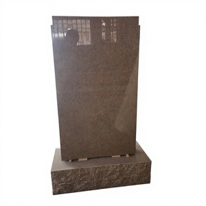 Statue commémorative traditionnelle en granit rouge d'Inde pour cimetière, utilisation extérieure - Product Image 4