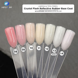 Gel Base de Goma Reflectante SIN HEMA ni TPO, Gel Base de Goma Natural con Brillo Cristalino, Esmalte de Uñas de Marca Privada, Capa Base con Purpurina - Product Image 3