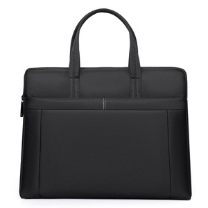 Sac pour ordinateur portable imperméable en Oxford, mallette légère et minimaliste, grande capacité, pour hommes d'affaires, en cuir PU fin avec fermeture éclair - Product Image 6
