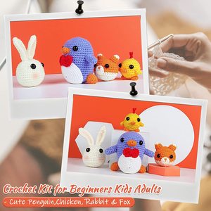 Kit de Ganchillo para Principiantes, Niños y Adultos, Kit de Agujas de Ganchillo con Bolsa de Almacenamiento, Juego de Agujas de Tejer, Herramientas de Costura para Manualidades - Product Image 5