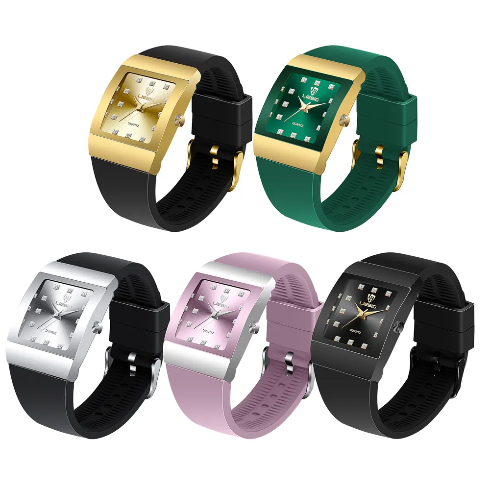 Skmei L1019 Diamond Women Watches Gold Quartz Ladies WristWatches Silicone Strap Clock Female Watch relogio feminino