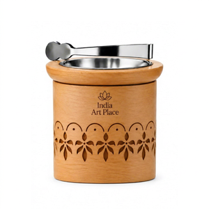 Brûleur d'encens en bois personnalisé avec logo, porte-bakhoor avec bol et pinces en acier inoxydable pour la décoration de la maison et du bureau - Product Image 1
