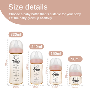 Biberón de PPSU de Alta Calidad para Bebés, 150 ml 240 ml, Resistente al Calor, Color Miel, con Tetina de Silicona Suave, OEM ODM - Product Image 6