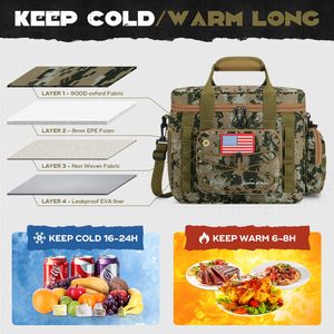 Sac à dos isotherme tactique noir 24L en polyester imperméable avec logo personnalisé pour le sport, les repas et les voyages - Product Image 2
