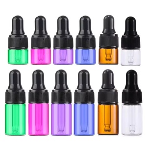 Mini Flacone Contagocce in Vetro Ambrato <span class=keywords><strong>per</strong></span> Oli Essenziali e Profumi, Fiala Portatile con Tappo Dorato <span class=keywords><strong>per</strong></span> Cosmetici e Sieri - Product Image 2