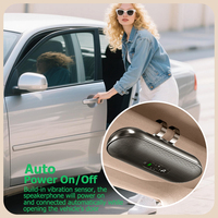 Haut-parleur de voiture BT5.4 avec fonction mains libres, haut-parleurs stéréo intégrés et microphone HD, mise en marche/arrêt automatique, fonctionnement à une touche, téléphone de voiture