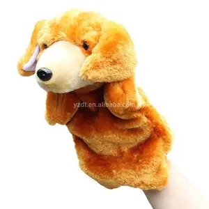 Dog Puppy Custom Logo Puppet Soft Animal Toy Stuffed Plush Dog Puppy Finger Hand Puppet