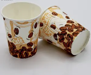 7Oz Kraftpapier Beker Met Bloemenpatroon Aangepaste Reclame Promotie Papier Beker Geïsoleerde Koffiekop Uit China Fabriek