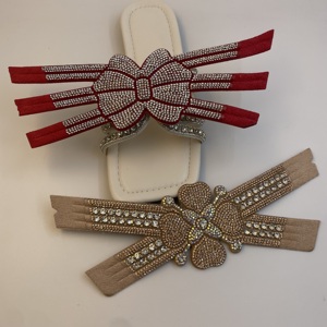 Tomaia a forma di farfalla e fiore <span class=keywords><strong>con</strong></span> cristalli e diamanti per accessori sandalo pantofola - Product Image 3