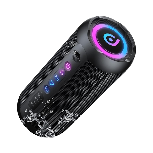 Portable for Speaker 30W Stereo Sound 3 EQ Modes RGB Lights IPX7 Waterproof 24H Playtime TWS Wireless Pairing Plastic USB