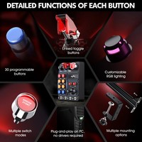 Boîte de boutons de course PXN CB1 compatible avec V9 GEN2 et PC, éclairage RVB réglable, adapté aux jeux de simulation de course